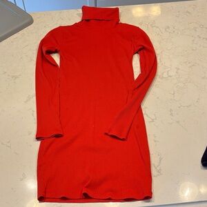 Wild Fable Red Long Sleeve Turtleneck Dress
